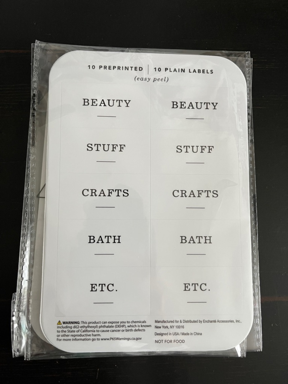 Kohl's White Preprinted Home Office Labels - Beauty, Stuff, Crafts, Bath, Etc.